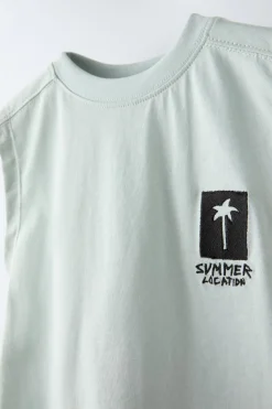 Niños ZARA 6 - 14 Años·Camisetas|6 - 14 Años·Pantalones<CONJUNTO FELPA CAMISETA Y BERMUDA BORDADO