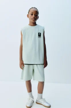 Niños ZARA 6 - 14 Años·Camisetas|6 - 14 Años·Pantalones<CONJUNTO FELPA CAMISETA Y BERMUDA BORDADO