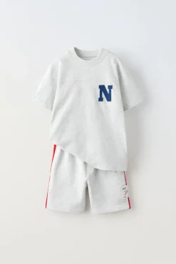 Niños ZARA 6 - 14 Años·Camisetas|6 - 14 Años·Pantalones<CONJUNTO FELPA CAMISETA Y BERMUDA BANDAS