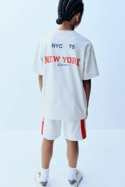 Niños ZARA 6 - 14 Años·Camisetas|6 - 14 Años·Pantalones<CONJUNTO FELPA CAMISETA Y BERMUDA BANDAS