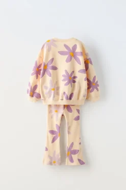 Niños ZARA 1½ - 6 Años·Sudaderas|1½ - 6 Años·Pantalones<CONJUNTO FLORES SUDADERA Y LEGGING FLARE