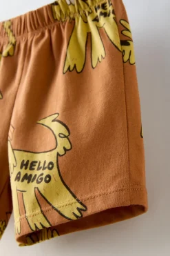 Niños ZARA 1½ - 6 Años·Camisetas|1½ - 6 Años·Faldas / Bermudas<CONJUNTO JOGGING CAMISETA Y BERMUDA PERRITOS