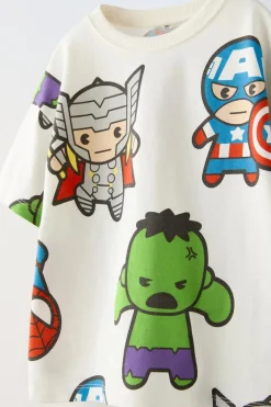 Niños ZARA 1½ - 6 Años·Camisetas|1½ - 6 Años·Pantalones / Leggings<CONJUNTO JOGGING CAMISETA Y BERMUDA AVENGERS © MARVEL