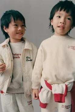 Niños ZARA 1½ - 6 Años·Sudaderas|1½ - 6 Años·Pantalones<CONJUNTO JOGGING SUDADERA Y PANTALÓN TEXTO FLOCK