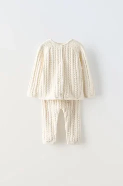 Niños ZARA 0 - 6 Meses·Punto|0 - 6 Meses·Leggings / Polainas<CONJUNTO PUNTO ALGODÓN SEDA