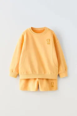 Niños ZARA 1½ - 6 Años·Sudaderas|1½ - 6 Años·Faldas / Bermudas<CONJUNTO SUDADERA Y BERMUDA LAVADO