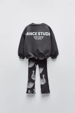 Niños ZARA 1½ - 6 Años·Sudaderas|1½ - 6 Años·Pantalones<CONJUNTO SUDADERA Y LEGGING FLARE CISNES