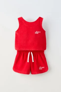 Niños ZARA 6 - 14 Años·Camisetas|6 - 14 Años·Faldas / Bermudas<CONJUNTO TOALLA CAMISETA Y BERMUDA