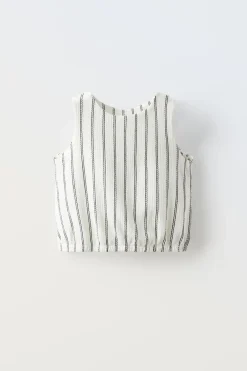 Niños ZARA 6 - 14 Años·Camisetas|6 - 14 Años·Total Look<CONJUNTO TOP Y FALDA ESTRUCTURA RAYAS