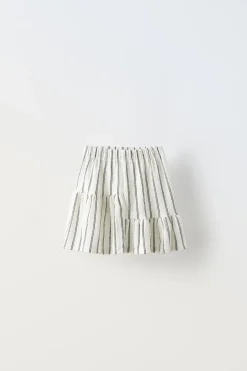 Niños ZARA 6 - 14 Años·Camisetas|6 - 14 Años·Total Look<CONJUNTO TOP Y FALDA ESTRUCTURA RAYAS