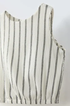 Niños ZARA 6 - 14 Años·Camisetas|6 - 14 Años·Total Look<CONJUNTO TOP Y FALDA ESTRUCTURA RAYAS