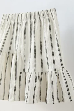 Niños ZARA 6 - 14 Años·Camisetas|6 - 14 Años·Total Look<CONJUNTO TOP Y FALDA ESTRUCTURA RAYAS