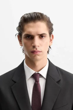 Best CORBATA 100% SEDA JACQUARD GEOMÉTRICO Hombre Accesorios