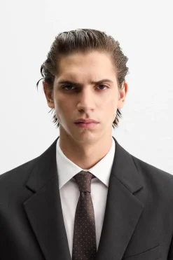 Online CORBATA 100% SEDA JACQUARD LUNARES Hombre Accesorios