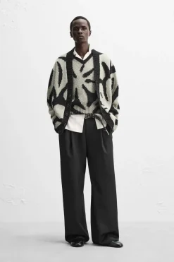 Best CÁRDGAN INTARSIA FLORAL X NANUSHKA Hombre Jerséis / Chaquetas