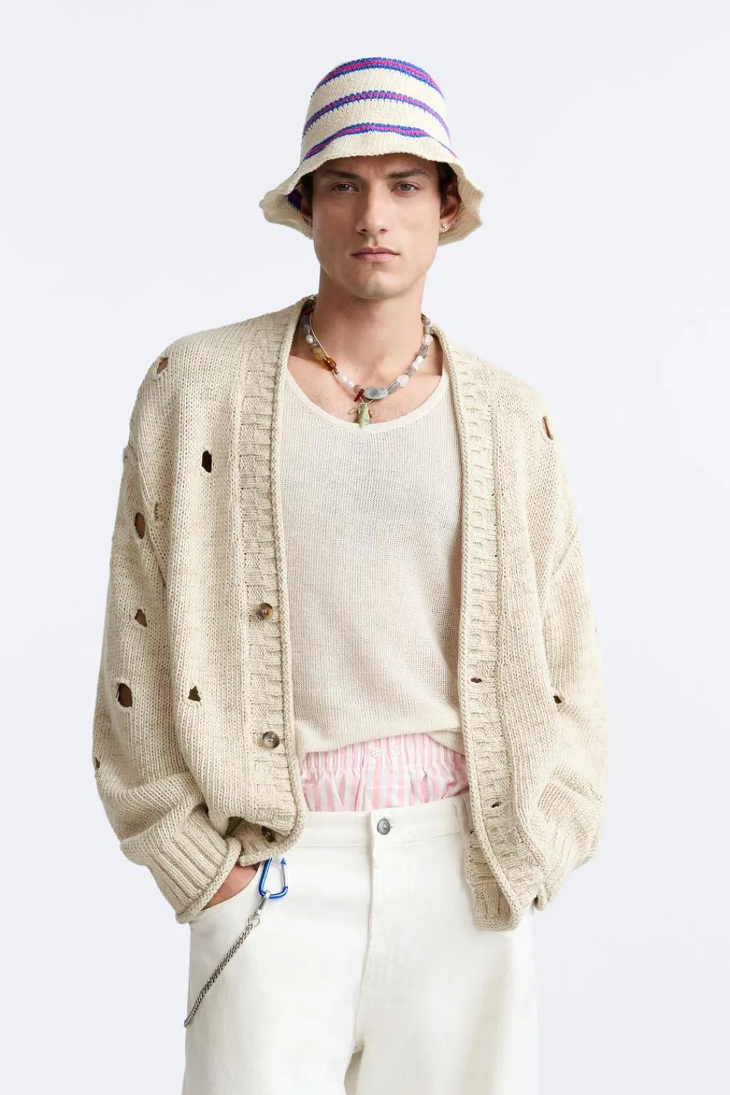 New CÁRDIGAN AGUJEROS LIMITED EDITION Hombre Jerséis / Chaquetas