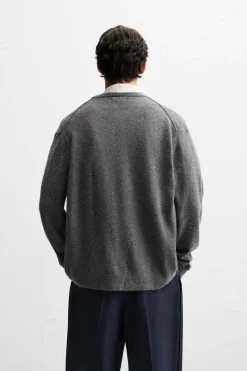 Clearance CÁRDIGAN COSTURAS REVÉS Hombre Jerséis / Chaquetas