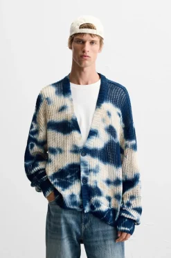 New CÁRDIGAN ESTAMPADO TIE DYE Hombre Jerséis / Chaquetas