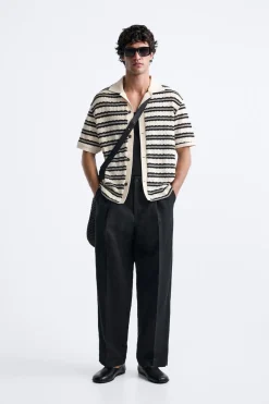 New CÁRDIGAN ESTRUCTURA RAYAS Hombre Jerséis / Chaquetas|Camisas