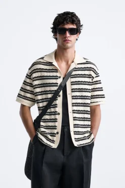 New CÁRDIGAN ESTRUCTURA RAYAS Hombre Jerséis / Chaquetas|Camisas