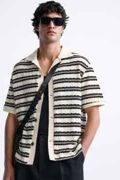 New CÁRDIGAN ESTRUCTURA RAYAS Hombre Jerséis / Chaquetas|Camisas