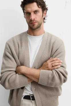 New CÁRDIGAN INTARSIA CONTRASTE Hombre Jerséis / Chaquetas