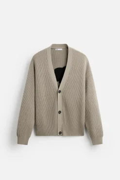 New CÁRDIGAN INTARSIA CONTRASTE Hombre Jerséis / Chaquetas