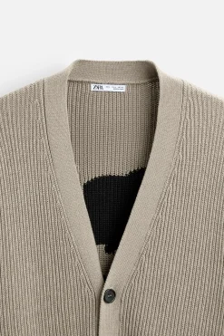 New CÁRDIGAN INTARSIA CONTRASTE Hombre Jerséis / Chaquetas