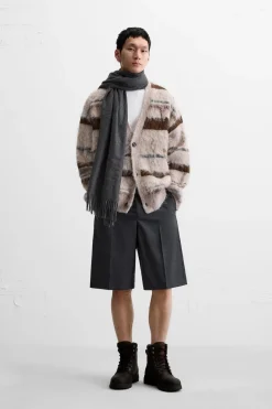 Sale CÁRDIGAN RAYAS TEXTURA DESAGUJADOS Hombre Jerséis / Chaquetas