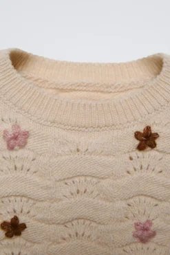 Niños ZARA 1½ - 6 Años·Accesorios|6 - 14 Años·Accesorios<CUELLO PUNTO FLORES BORDADAS