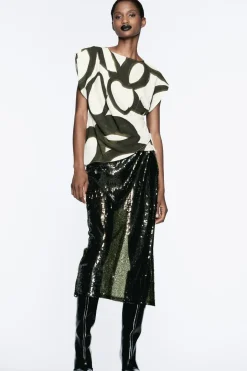 Discount CUERPO ESTAMPADO CRUZADO Mujer Tops / Bodies