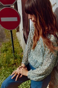 Clearance CUERPO GLOBO ESTAMPADO HILO METALIZADO Mujer Camisas / Blusas