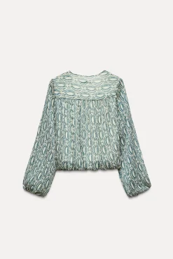 Clearance CUERPO GLOBO ESTAMPADO HILO METALIZADO Mujer Camisas / Blusas