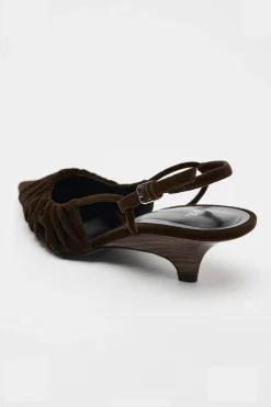 Outlet DESTALONADO FRUNCIDO EFECTO TERCIOPELO Mujer Zapatos