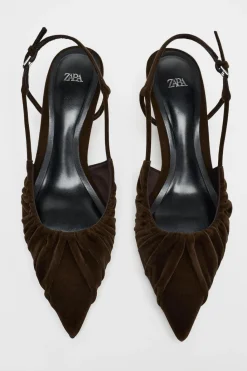 Outlet DESTALONADO FRUNCIDO EFECTO TERCIOPELO Mujer Zapatos