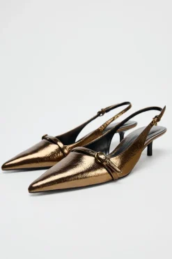 Best DESTALONADO TACÓN KITTEN EFECTO METALIZADO Mujer Zapatos