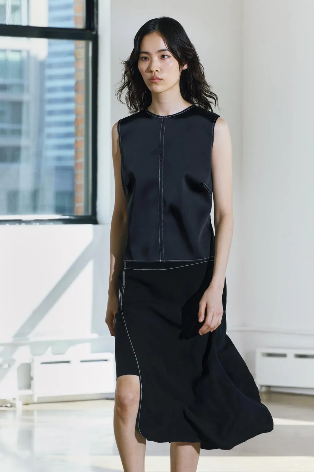 New FALDA ASIMÉTRICA PESPUNTES ZW COLLECTION Mujer Faldas / Shorts