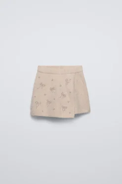 Niños ZARA 6 - 14 Años·Punto|6 - 14 Años·Faldas / Bermudas<FALDA BERMDA PUNTO ABALORIOS