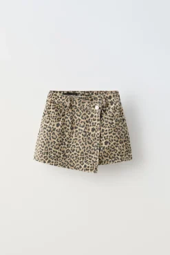 Niños ZARA 6 - 14 Años·Faldas / Bermudas<FALDA BERMUDA ANIMAL PRINT