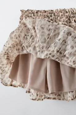 Niños ZARA 6 - 14 Años·Faldas / Bermudas<FALDA BERMUDA ANIMAL PRINT