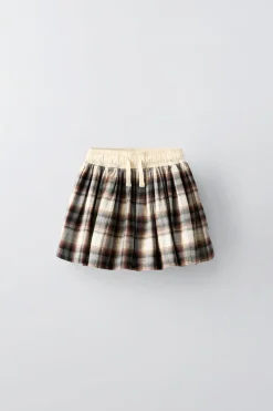 Niños ZARA 6 - 14 Años·Faldas / Bermudas<FALDA BERMUDA CUADROS
