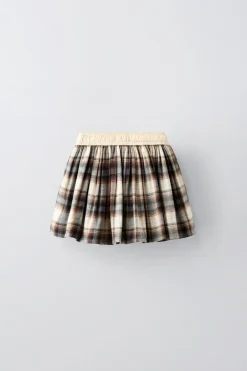 Niños ZARA 6 - 14 Años·Faldas / Bermudas<FALDA BERMUDA CUADROS
