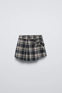 Niños ZARA 1½ - 6 Años·Faldas / Bermudas|6 - 18 Meses·Braguitas / Bermudas<FALDA BERMUDA CUADROS