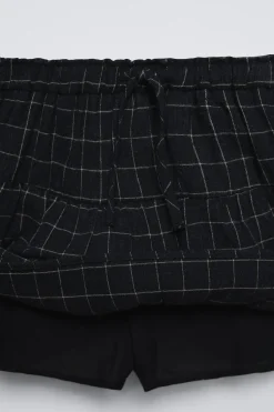 Niños ZARA 6 - 14 Años·Faldas / Bermudas<FALDA BERMUDA CUADROS VOLANTES