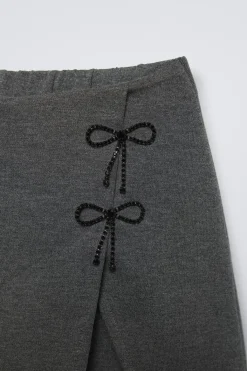 Niños ZARA 6 - 14 Años·Faldas / Bermudas<FALDA BERMUDA LAZOS ABALORIOS