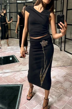 Hot FALDA BRILLOS PUNTO STRETCH Mujer Faldas / Shorts