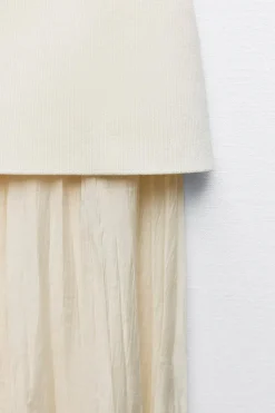 Sale FALDA COMBINADA PLISADA PUNTO Mujer Cárdigan / Jerséis|Punto