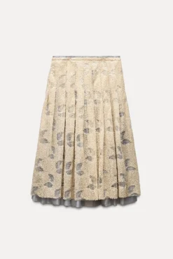 Clearance FALDA COMBINADA PUNTO LENTEJUELAS Mujer Cárdigan / Jerséis|Punto