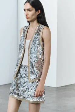 Sale FALDA CORTA LENTEJUELAS ZW COLLECTION Mujer Faldas / Shorts