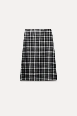 Discount FALDA CUADROS FRANELA CINTURÓN Mujer Faldas / Shorts